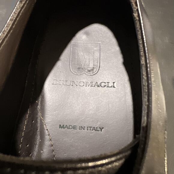 Bruno Magli Shoes Mens Size 9.5 Black Leather Oxford Dress Lace Up Made In Italy main image 10